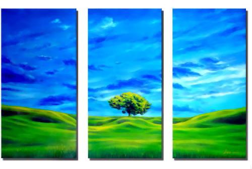 Dafen Oil Painting on canvas green tree -set576